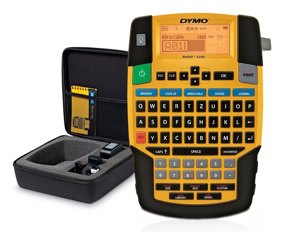DYMO RHINO 4200 Industrial Label Maker Kit Case | QWERTY Keyboard & Time-Saving Hot Keys | Durable 1835374