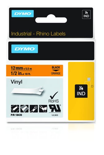 DYMO IND Vinyl Labels 18435