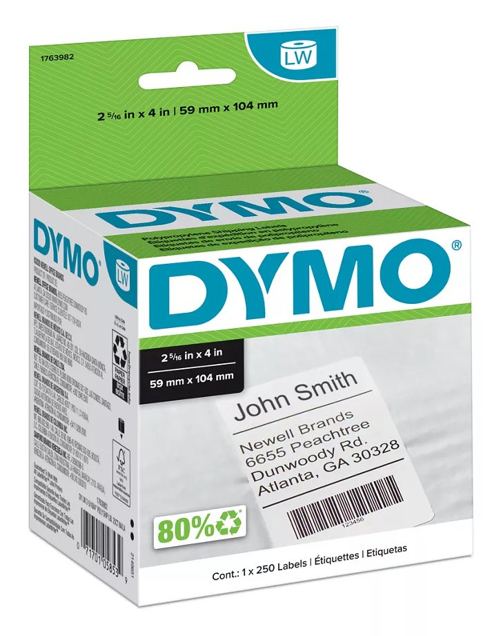 DYMO 1763982 printer label White Self-adhesive
