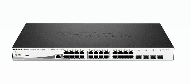 D-Link 28-Port Gigabit PoE+ Smart Managed Switch including 4 x 100/1000Mbps Combo Ports DGS121028MP