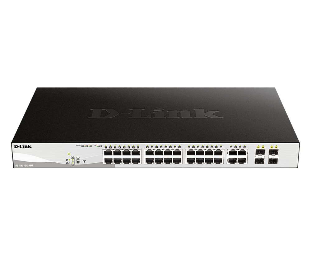 D-Link 28-Port Gigabit PoE Smart Managed Switch including 4 Combo Ports DGS121028P