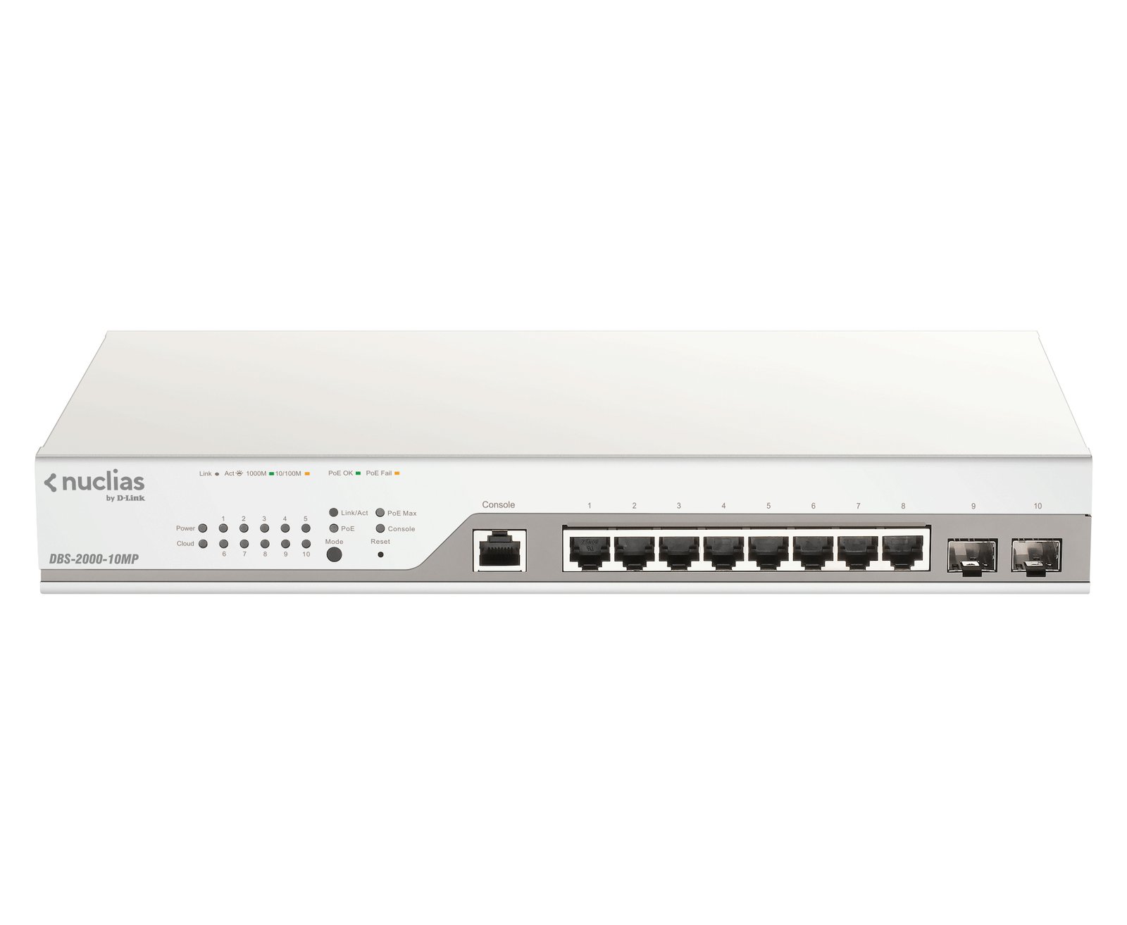 D-Link 10-Port Gigabit PoE+ Nuclias Smart Managed Switch including 2x SFP Ports DBS-2000-10MP