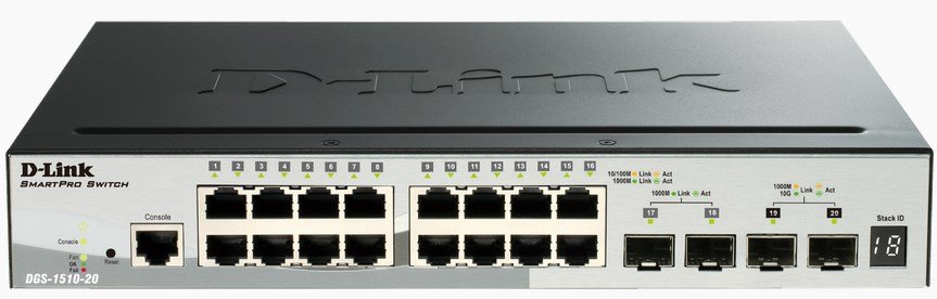 D-Link 20-Port Gigabit Stackable Smart Managed Switch including 2 x 10G SFP+ & DGS-1510-20