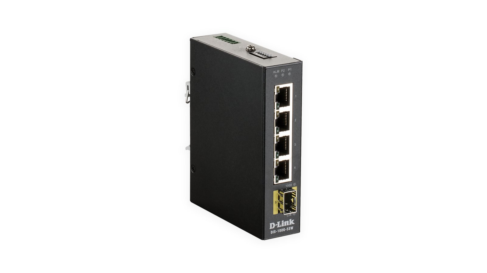 D-Link 5-Port Unmanaged Industrial Switch with 4 x 10/100/1000BaseT(X) & 1 100/1000BaseSFP DIS-100G-5SW