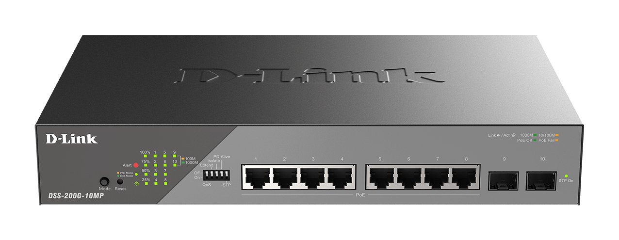 D-Link DSS-200G-10MP/E network switch Managed L2 Gigabit Ethernet (10/100/1000) Power over (PoE) 1U