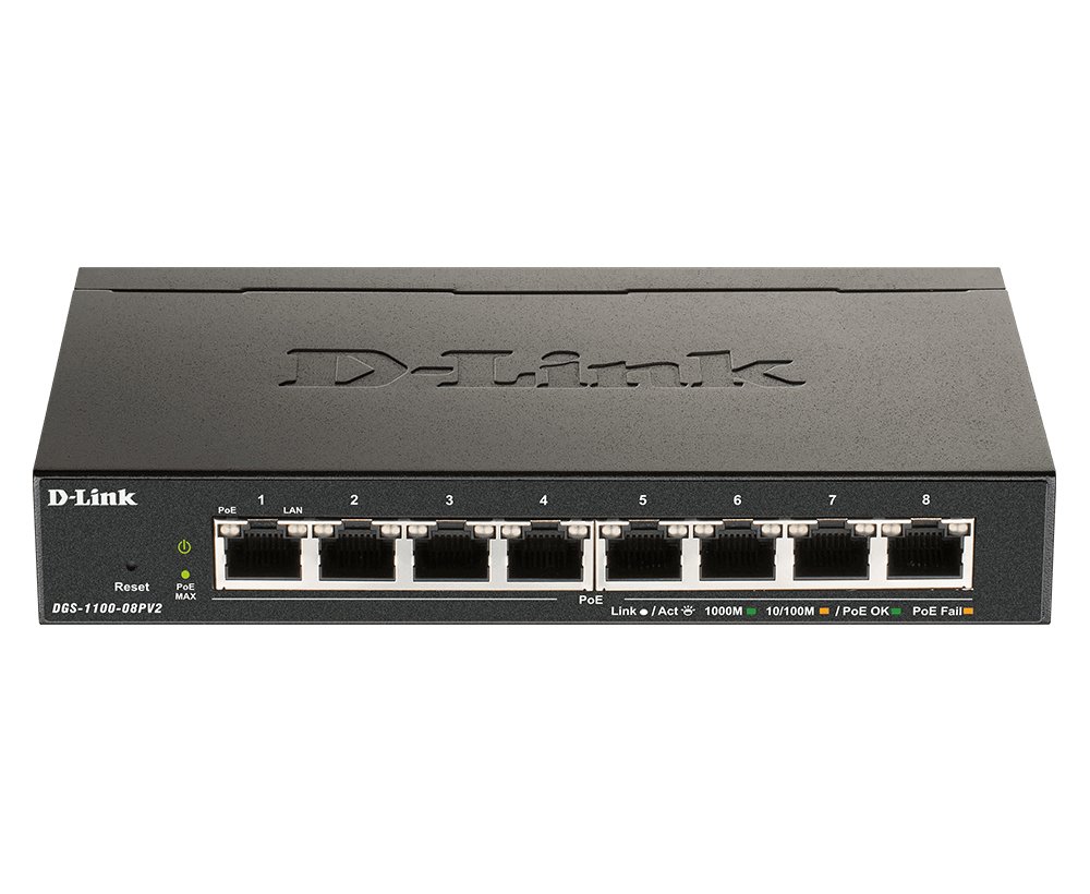 D-Link 8-Port PoE Gigabit Smart Managed Switch DGS-1100-08PV2