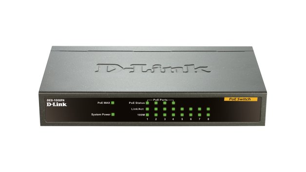 D-Link 8-port 10/100 Desktop Switch with 4 PoE Ports DES-1008PA