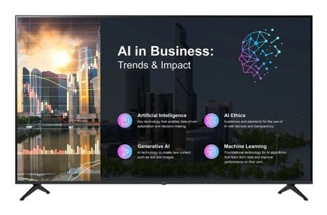 LG 86PK640S Digital signage flat panel 2.18 m (86") LED Wi-Fi 300 cd/m² 4K Ultra HD Black WebOS 86PK640S0UA