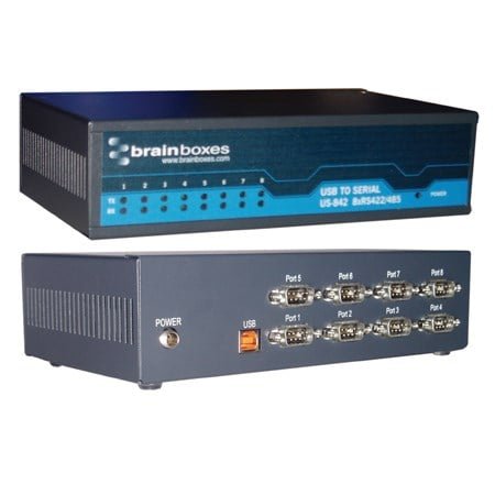 Brainboxes 8 Port RS422/485 USB to Serial Adapter US-842