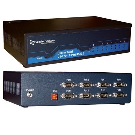 Brainboxes 8 Port RS232 USB to Serial Adapter US-279