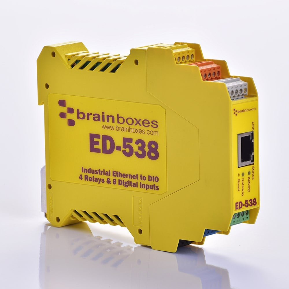 Brainboxes ED-538 Ethernet to 4 Relays and 8 Digital Inputs + Serial Gateway
