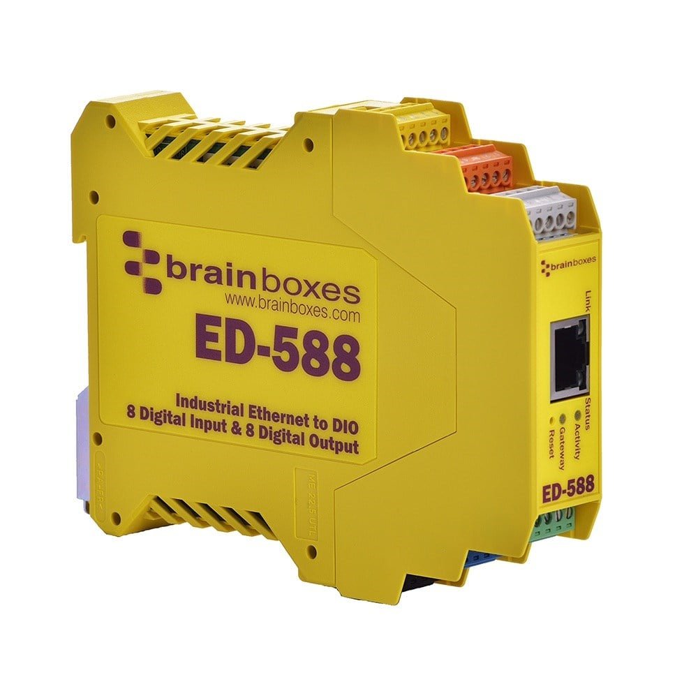 Brainboxes ED-588 Ethernet to 8 Digital Inputs and Outputs + Serial Gateway