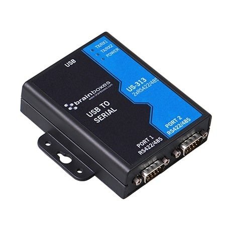 Brainboxes 2 Port RS422/485 USB to Serial Adapter US-313