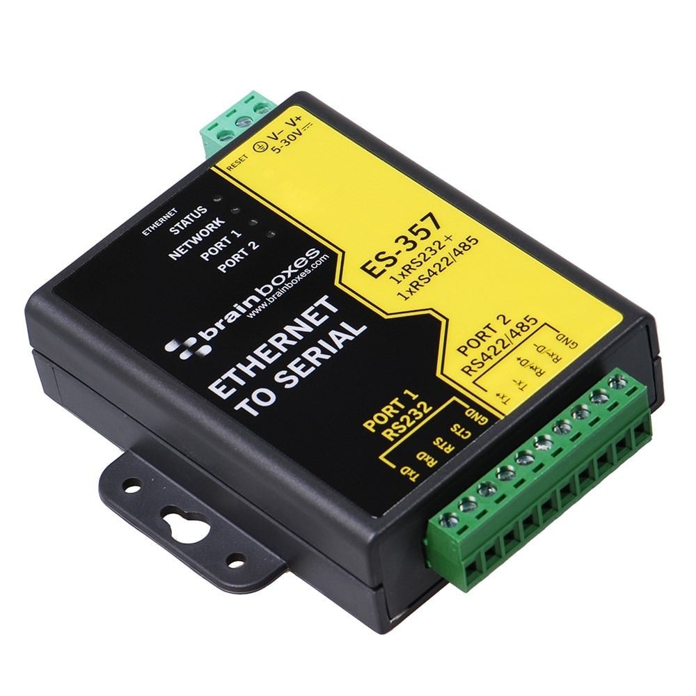Brainboxes ES-357 1 Port RS232 and RS422/485 Ethernet to Serial Adapter Mbit/s