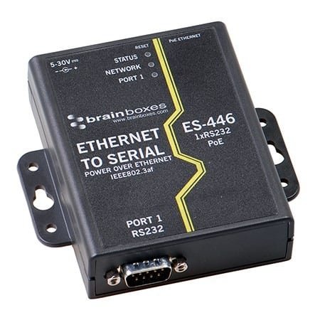 Brainboxes ES-446 1 Port RS232 PoE Ethernet to Serial Adapter