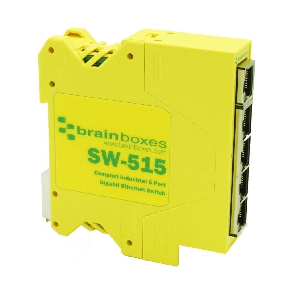 Brainboxes Industrial 5 Port Gigabit Ethernet Switch SW-515
