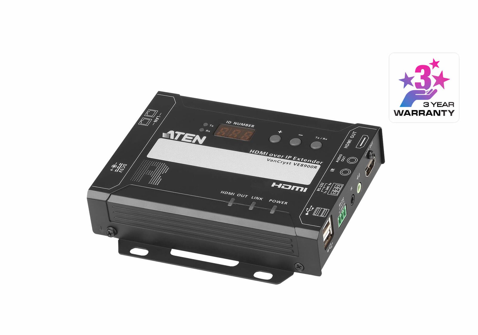 ATEN VE8900R AV extender receiver Black