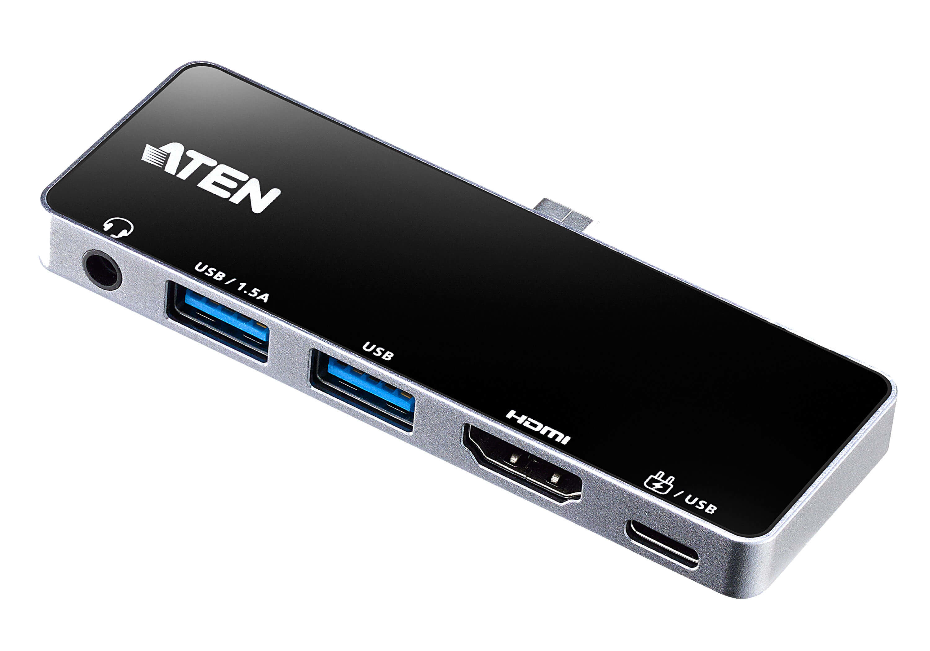 ATEN UH3238 laptop dock/port replicator Docking USB 3.2 Gen 1 (3.1 Type-C Black, Silver