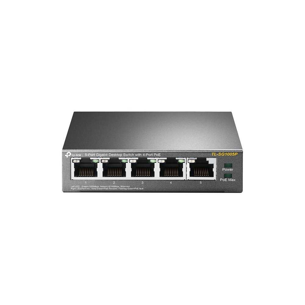 TP-Link 5-Port Gigabit Desktop PoE Switch with 4-Port TL-SG1005P