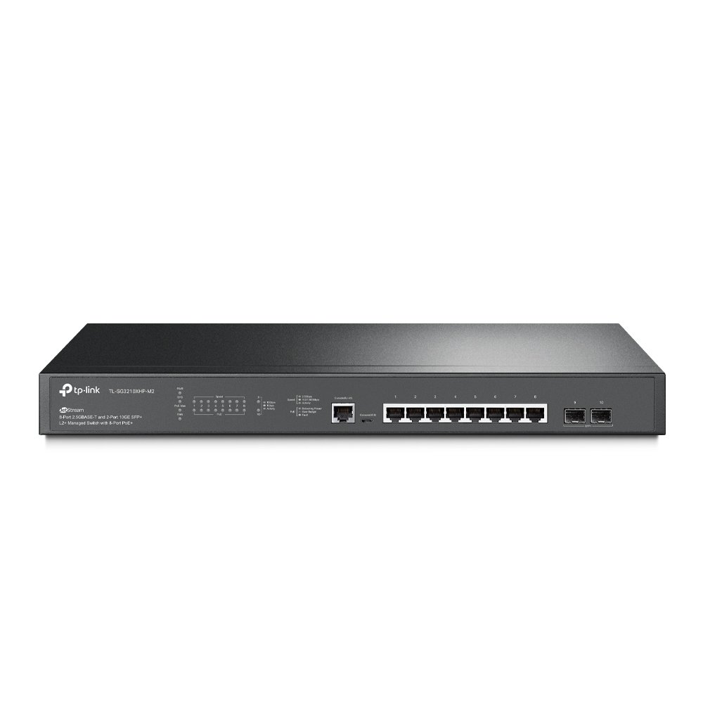 TP-Link JetStream 8-Port 2.5GBASE-T and 2-Port 10GE SFP+ L2+ Managed Switch with PoE+ SG3210XHP-M2