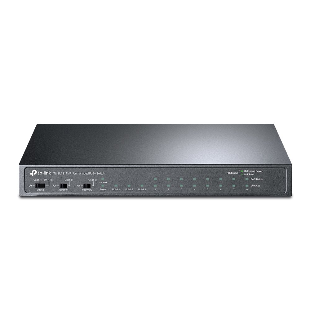 TP-Link 8-Port 10/100Mbps + 3-Port Gigabit Desktop Switch with PoE+ TL-SL1311MP