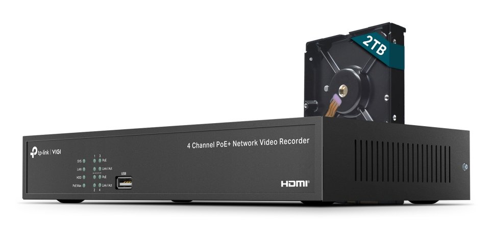 TP-Link VIGI NVR1004H-4P-2TB Black